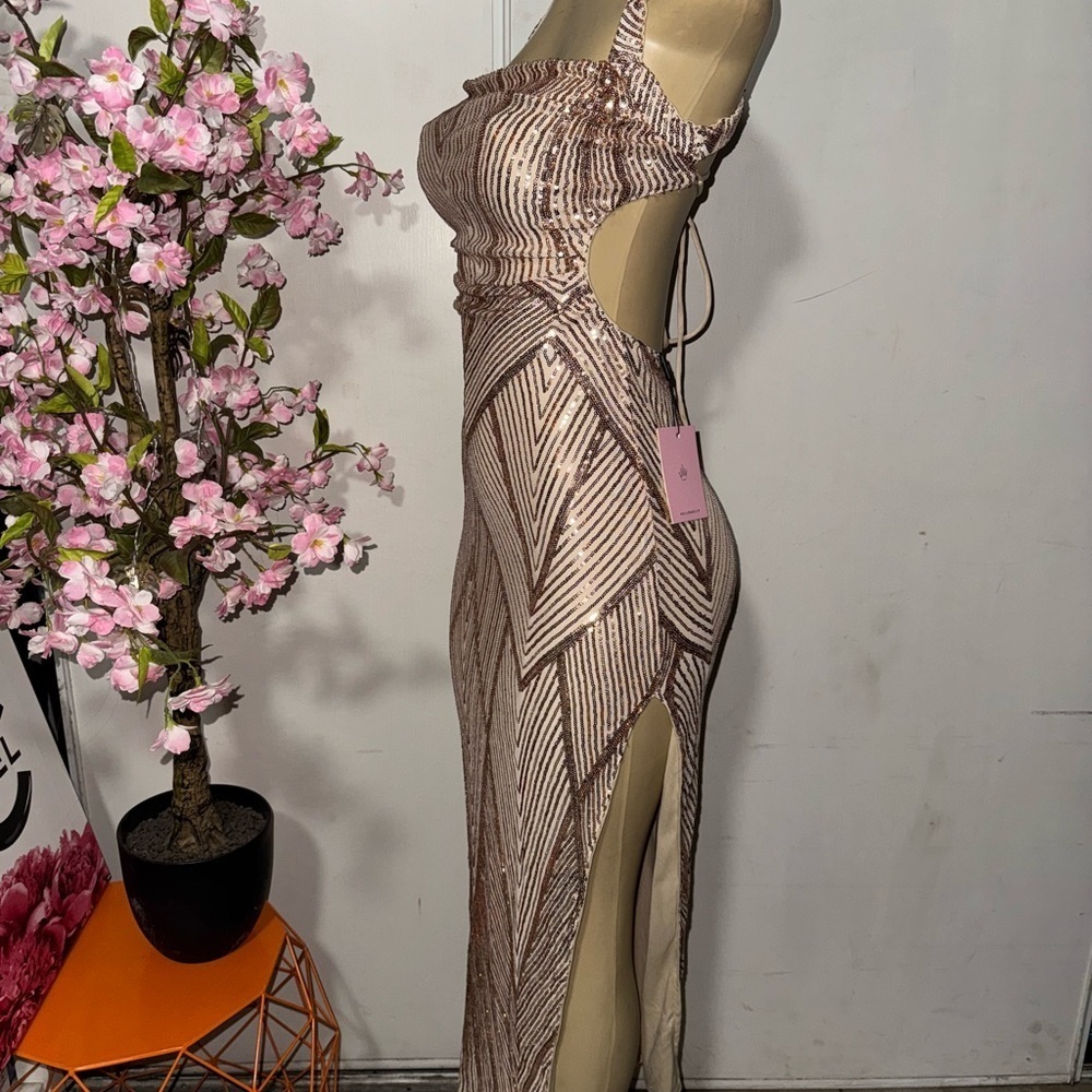 Hello Molly Gold Sequin Bodycon Cocktail Dress